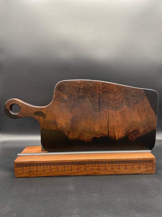 Handled Black Epoxy and Premium Black Walnut Charcuterie Board