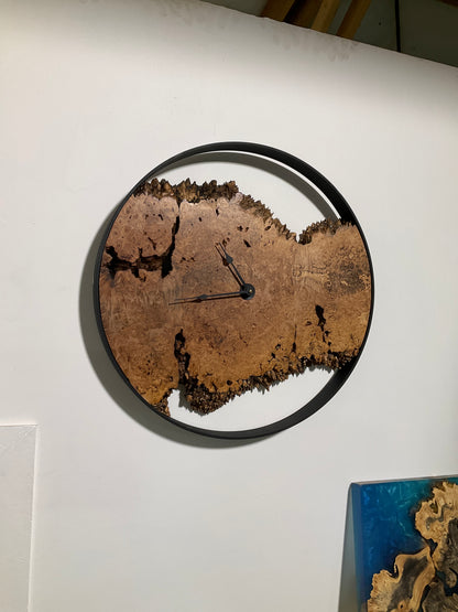 Maple Burl Wood Clock