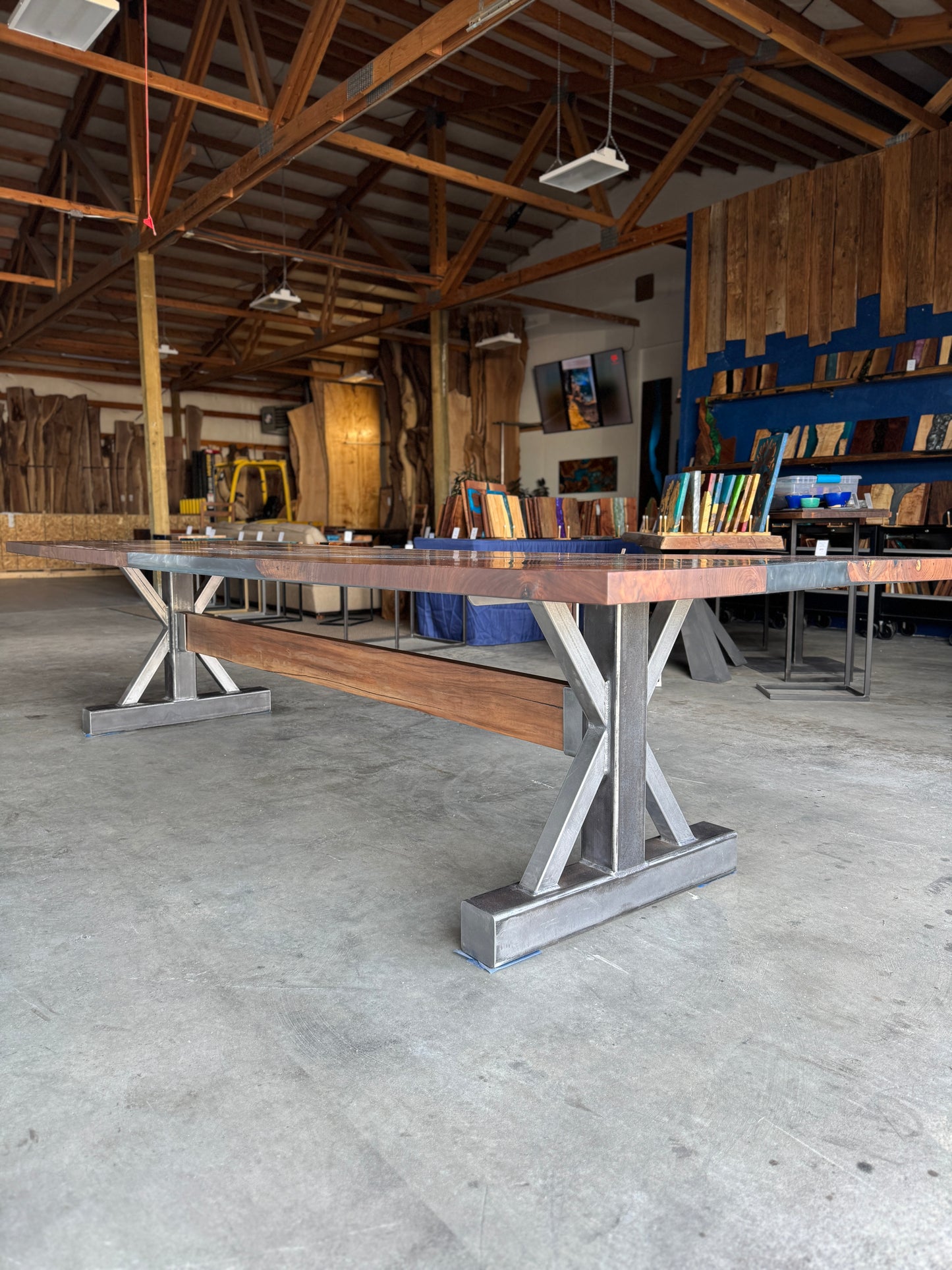 Walnut and Caviar Ombré Winding River Dining Table