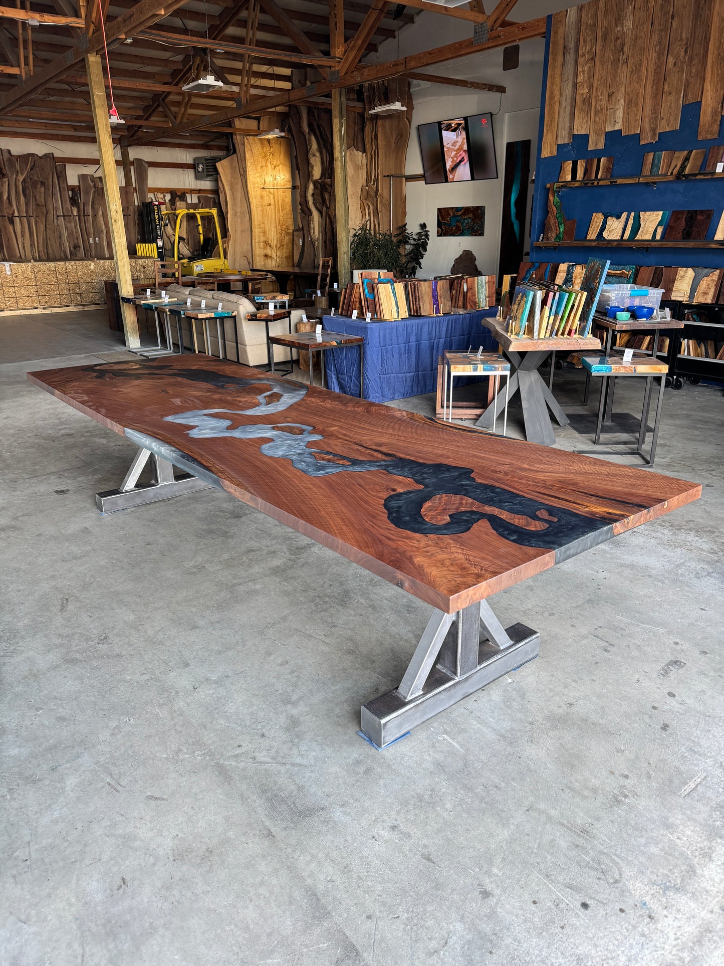 Walnut and Caviar Ombré Winding River Dining Table