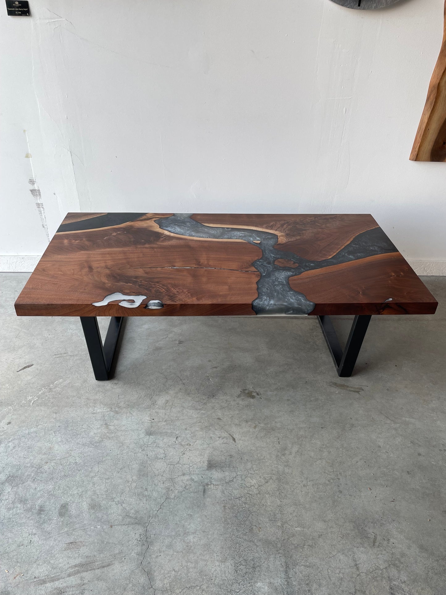 Black Walnut Multi-Grey Epoxy Resin Coffee Table