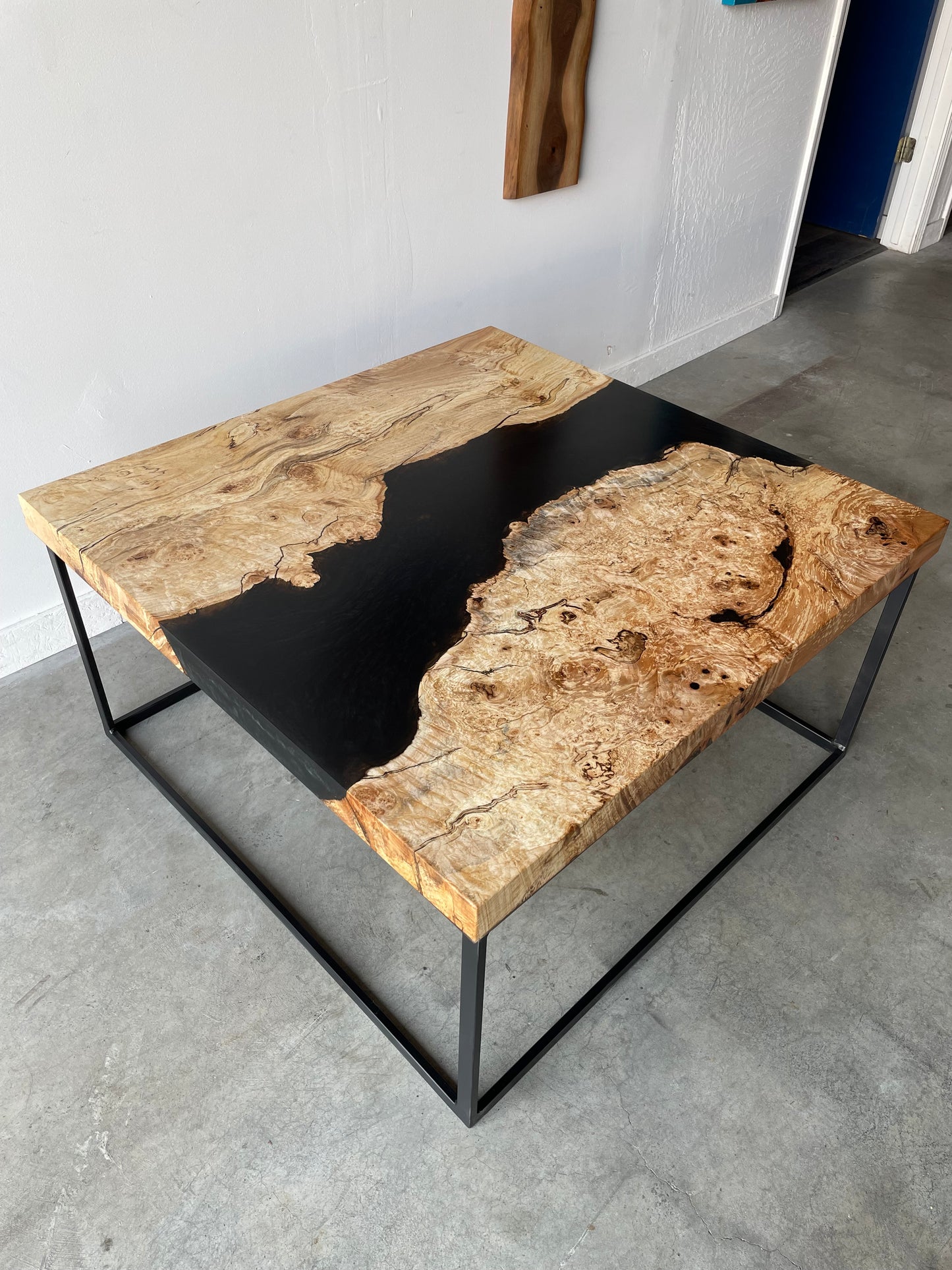 Spalted Maple Caviar Black Epoxy Resin Coffee Table