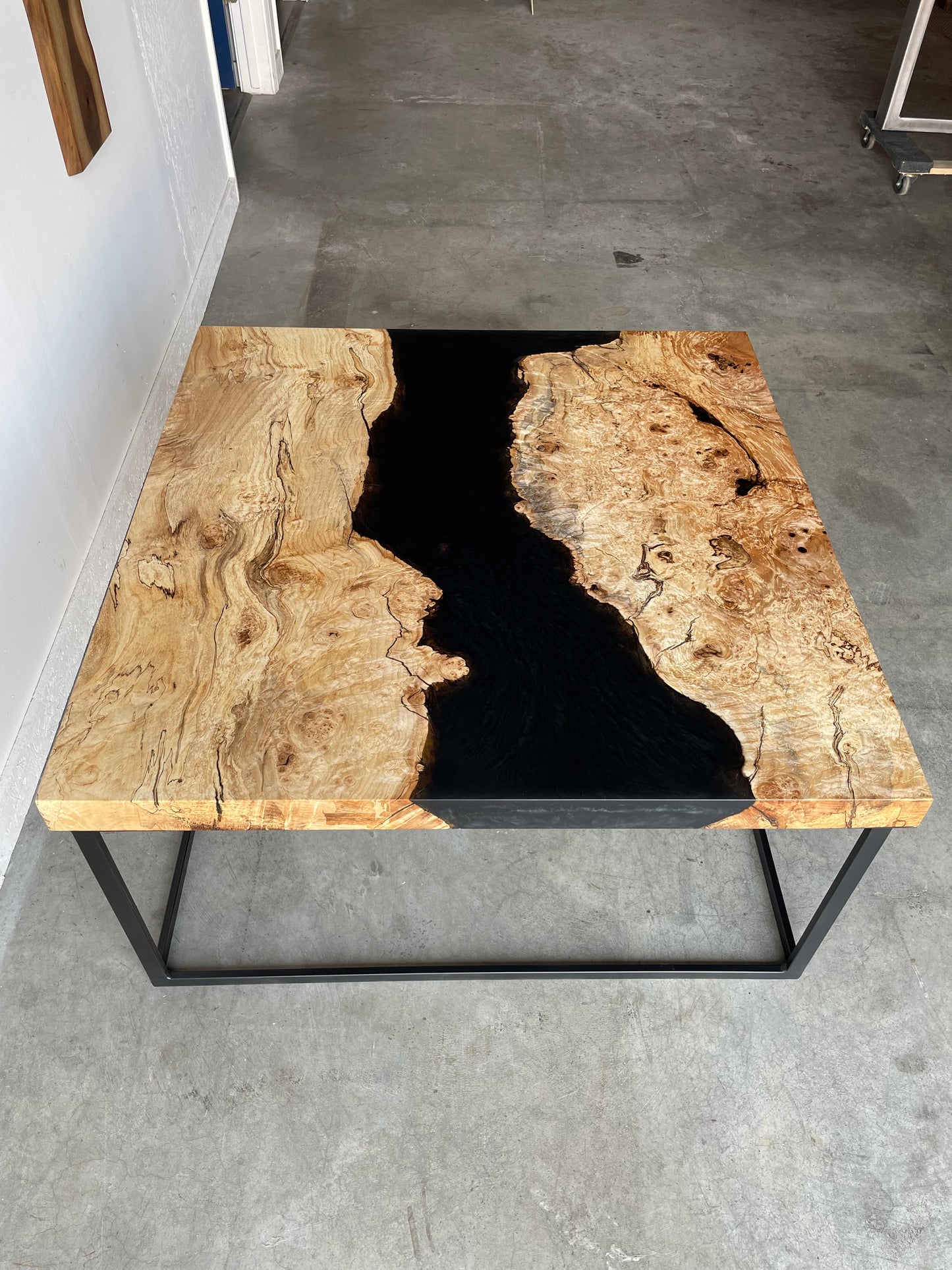 Spalted Maple Caviar Black Epoxy Resin Coffee Table