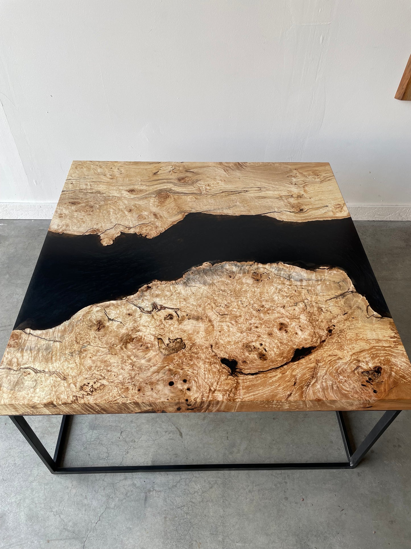 Spalted Maple Caviar Black Epoxy Resin Coffee Table