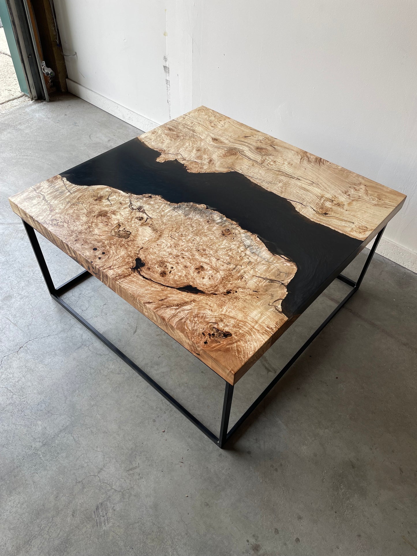 Spalted Maple Caviar Black Epoxy Resin Coffee Table