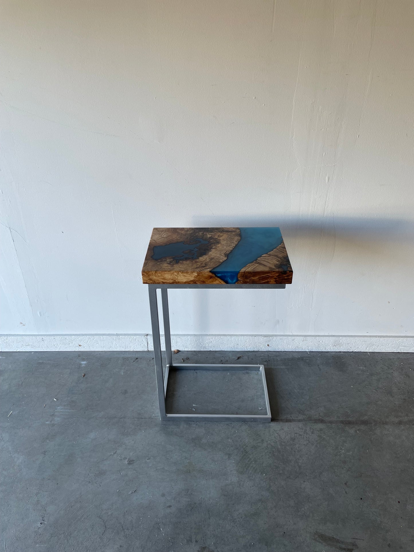 Maple C-table with Turquoise Epoxy River