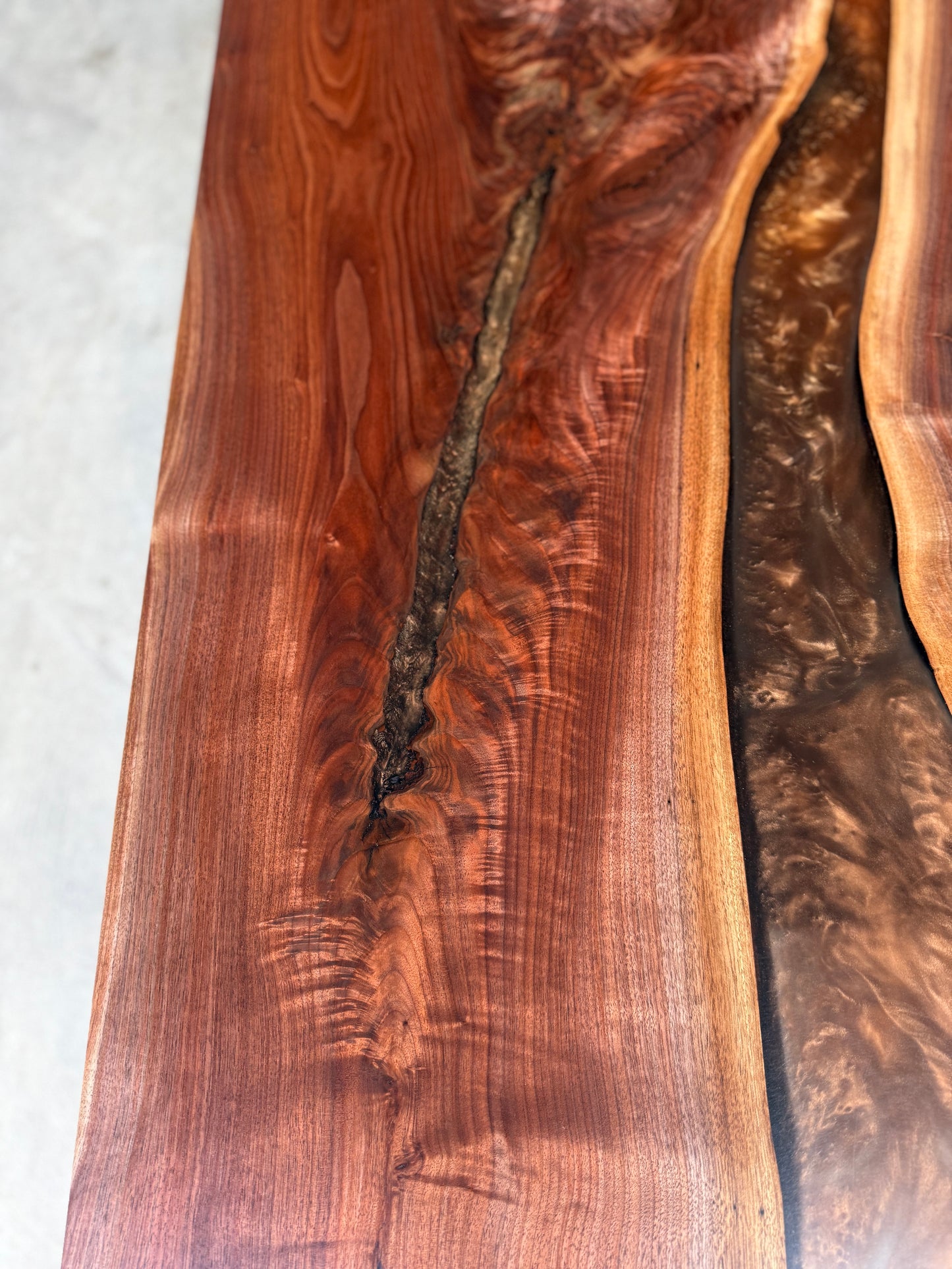 Copper Sunset Epoxy River Black Walnut Coffee Table