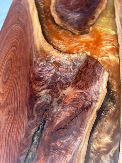 Copper Sunset Epoxy River Black Walnut Coffee Table