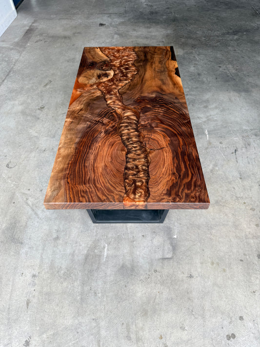 Copper Epoxy River Black Walnut Coffee Table