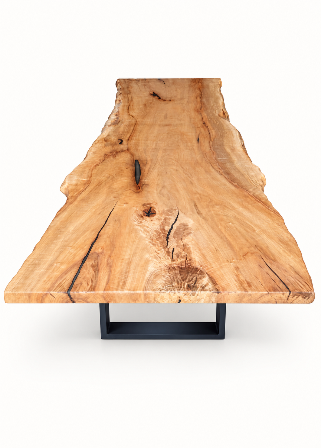 Maple Live Edge Dining Table on a clean white background