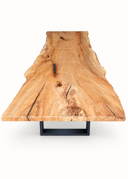 Maple Live Edge Dining Table on a clean white background