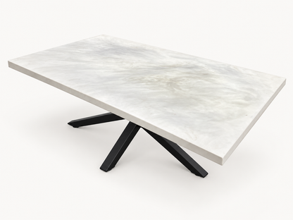 Marble Design Epoxy Encasement Table on a clean white background