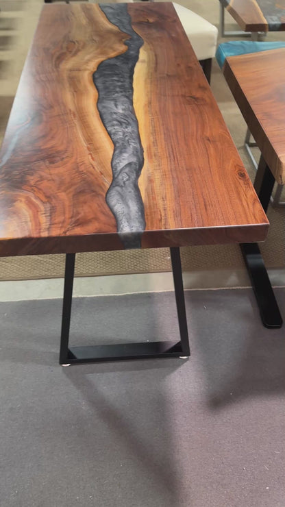 Black Walnut Waterfall Console Table