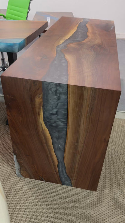 Black Walnut Waterfall Console Table