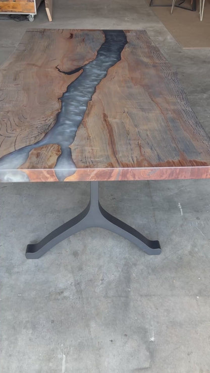 Live Edge Spalted Maple Multi-Grey Dining Table