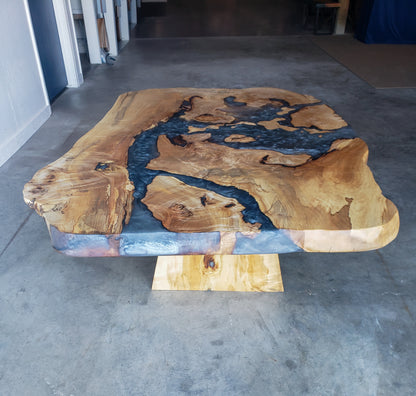 Customizable Signature Bespoke Live Edge River Coffee Table