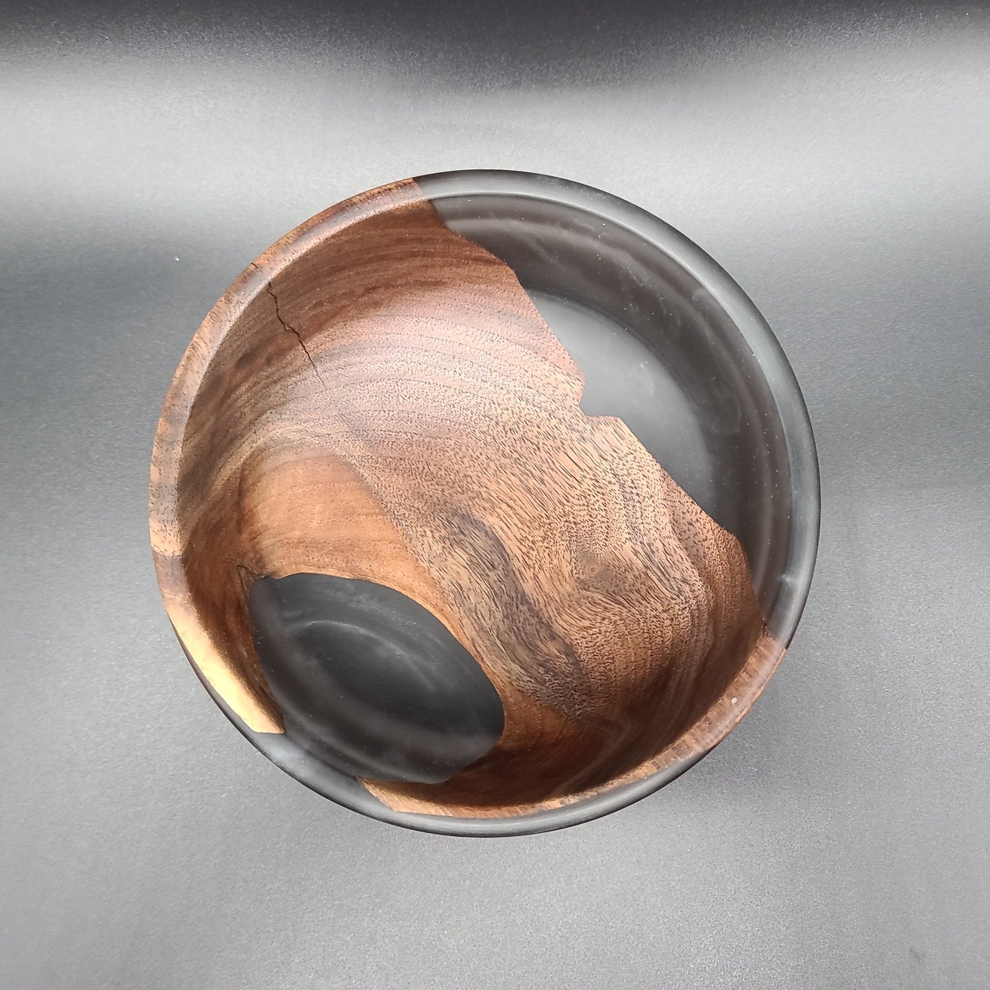 Black Walnut Bowl with Caviar/Grey Epoxy