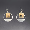Barkin' Resin Gold Square Epoxy Earrings