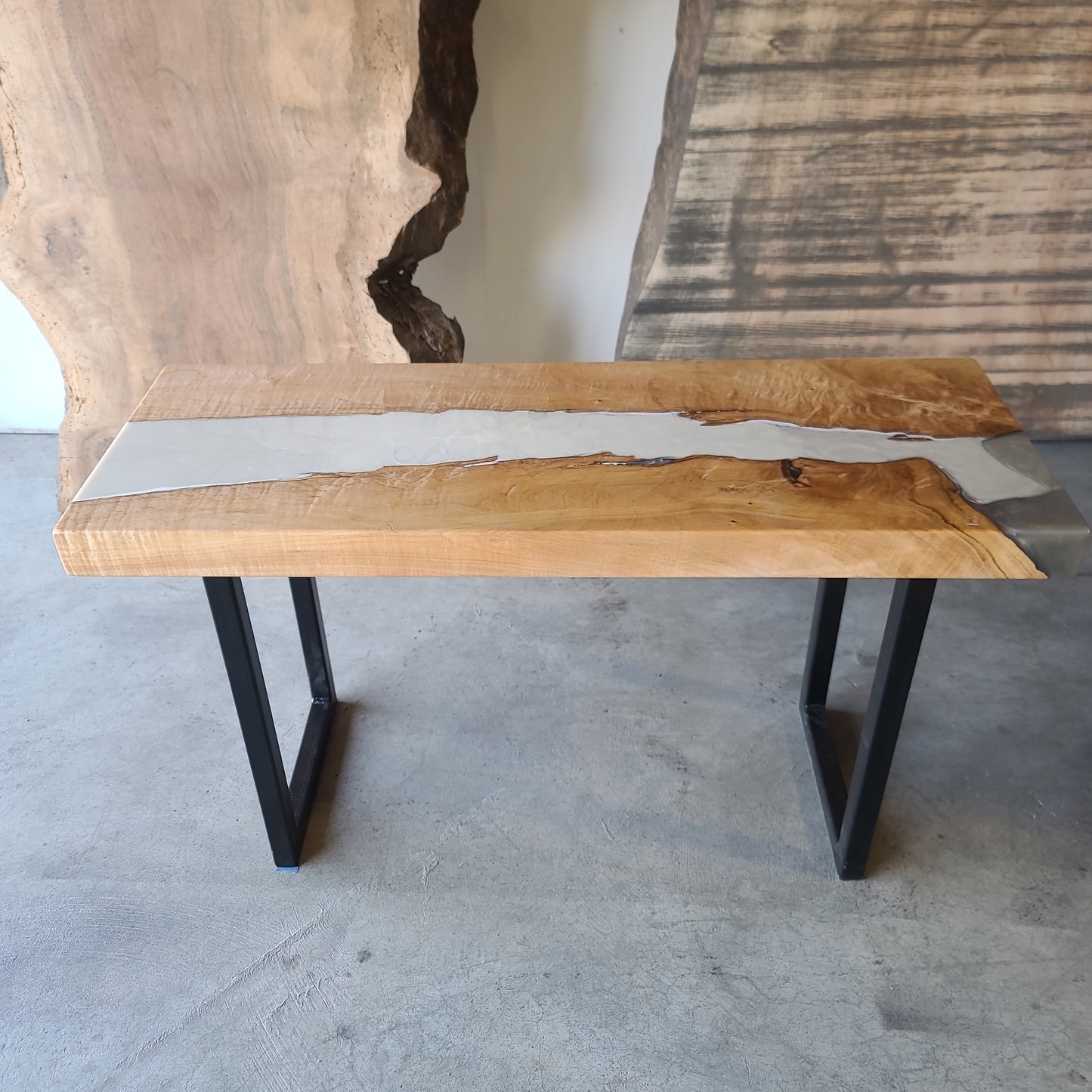 Maple Bench with Pearl Epoxy
