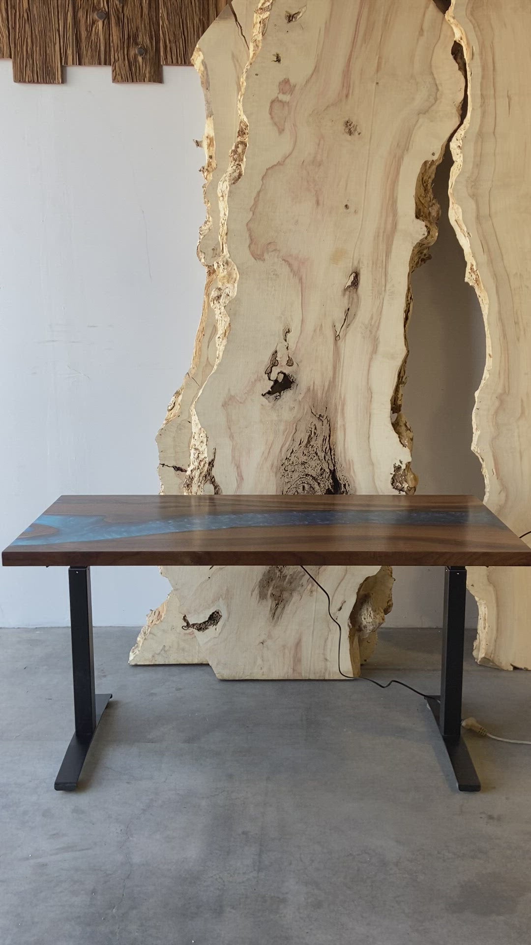 Live Edge, Solid Wooden Slab Computer / Office Desk With Black Metal Legs.  Fully Customisable and Locally Sourced 