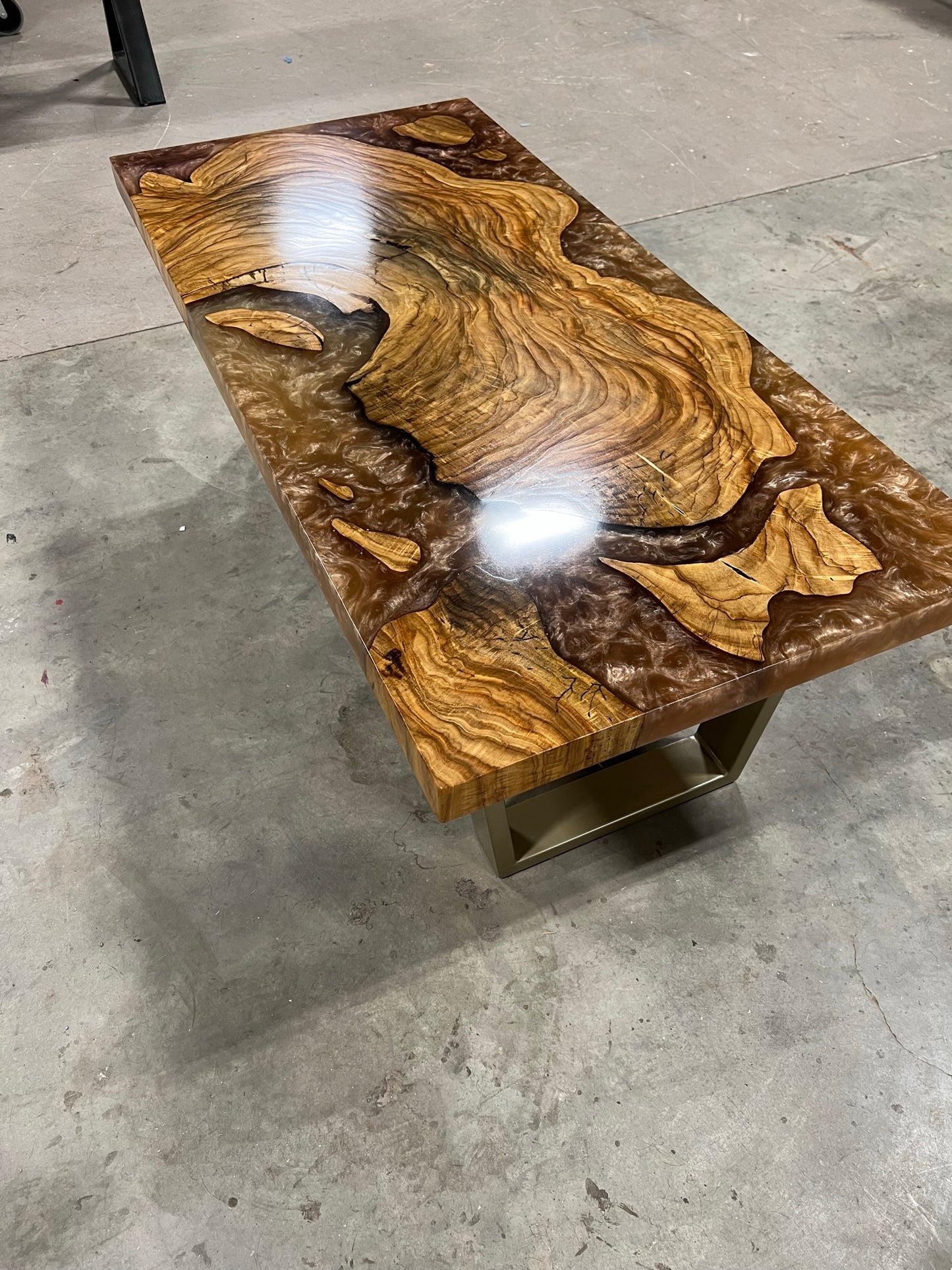 Primavera Wood and Golden Hour Sunset Epoxy Coffee Table
