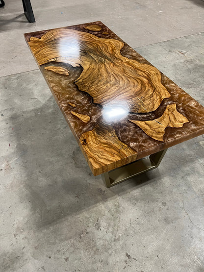 Primavera Wood and Golden Hour Sunset Epoxy Coffee Table