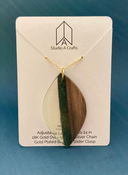 Epoxy Necklace Green