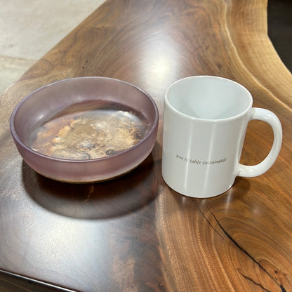6.5” Pink Epoxy Bowl with Black Walnut